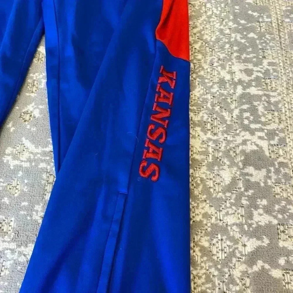 Kansas Jayhawks Adidas Warm Up Pants color Red and Blue Medium - Picture 4 of 7